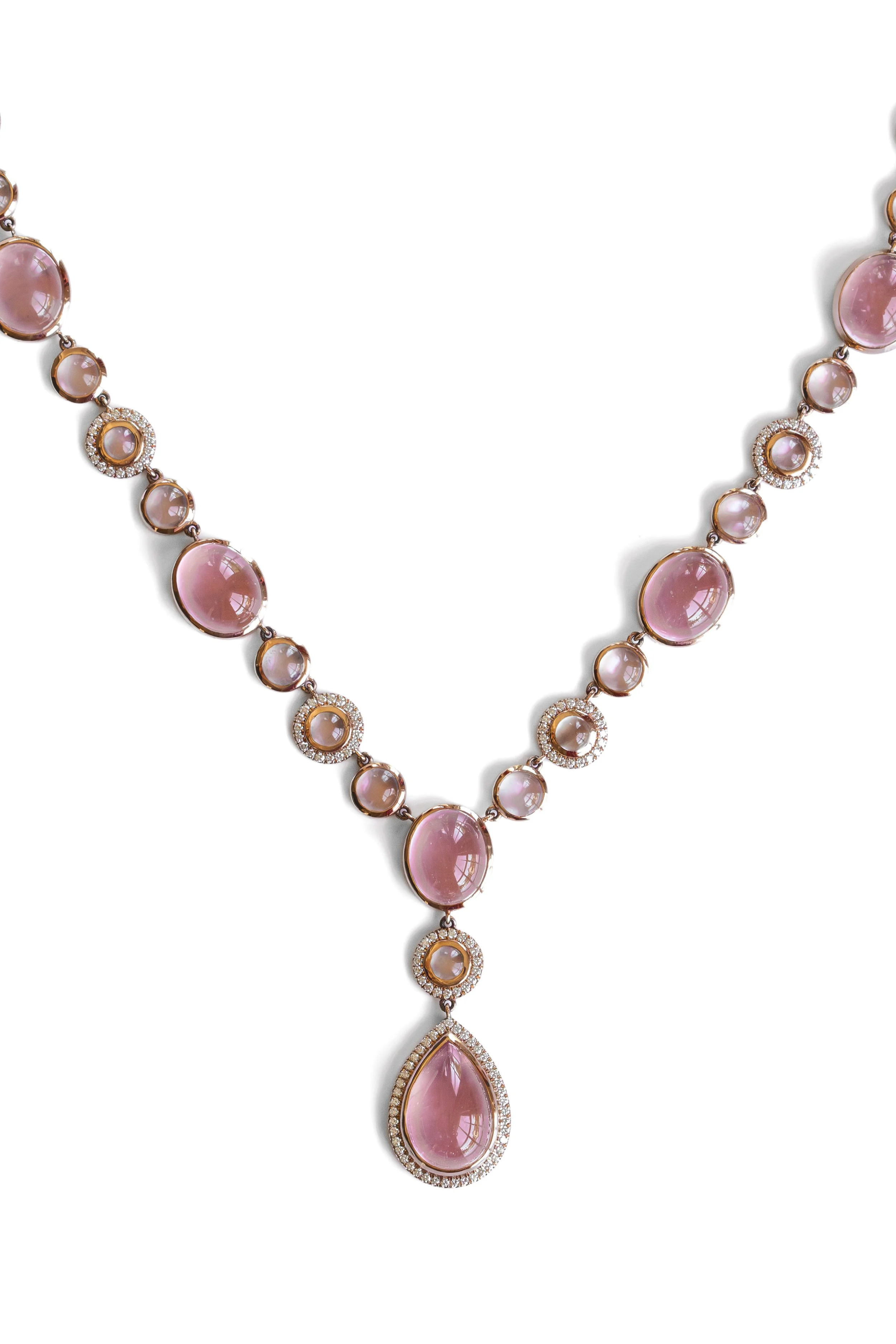 Cabochon Rose Quartz & Moonstone Necklace