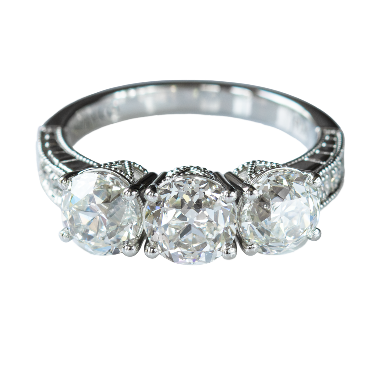 Antique Cut Three Stone Diamond Ring