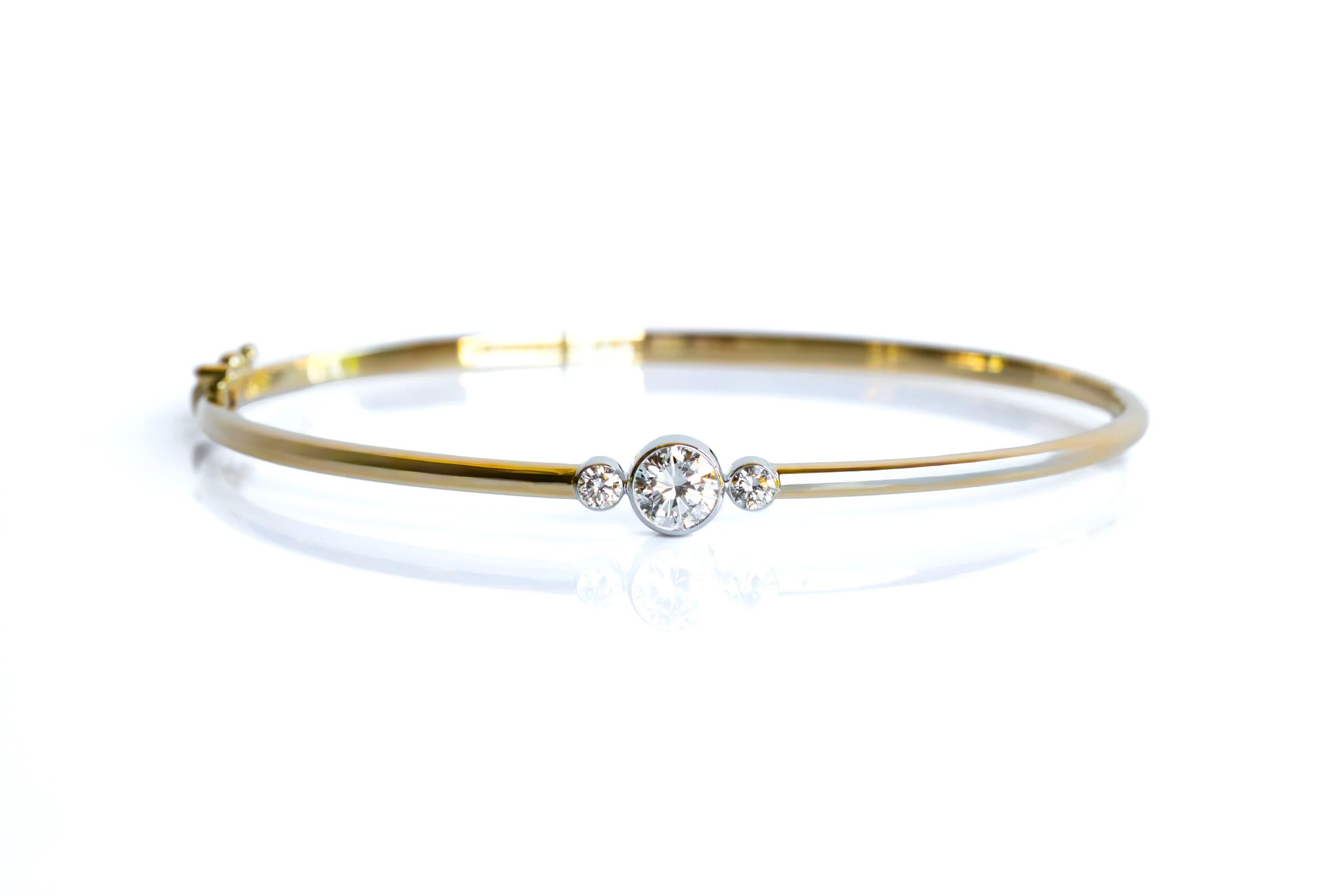 Bezel Set Diamond Bangle Bracelet