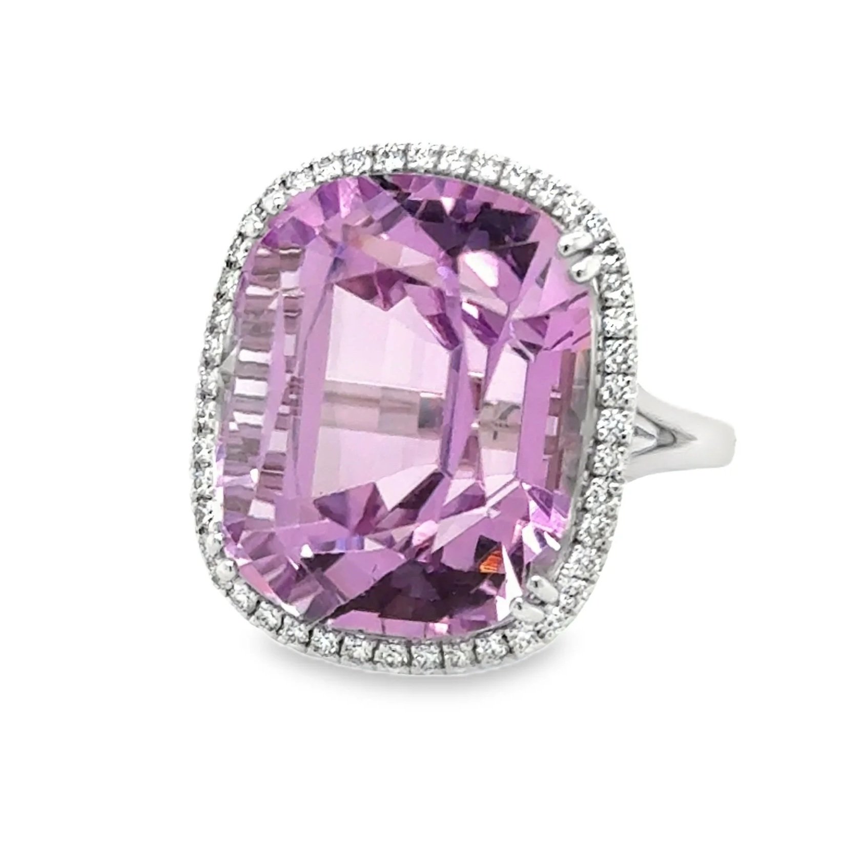 Kunzite & Diamond Ring
