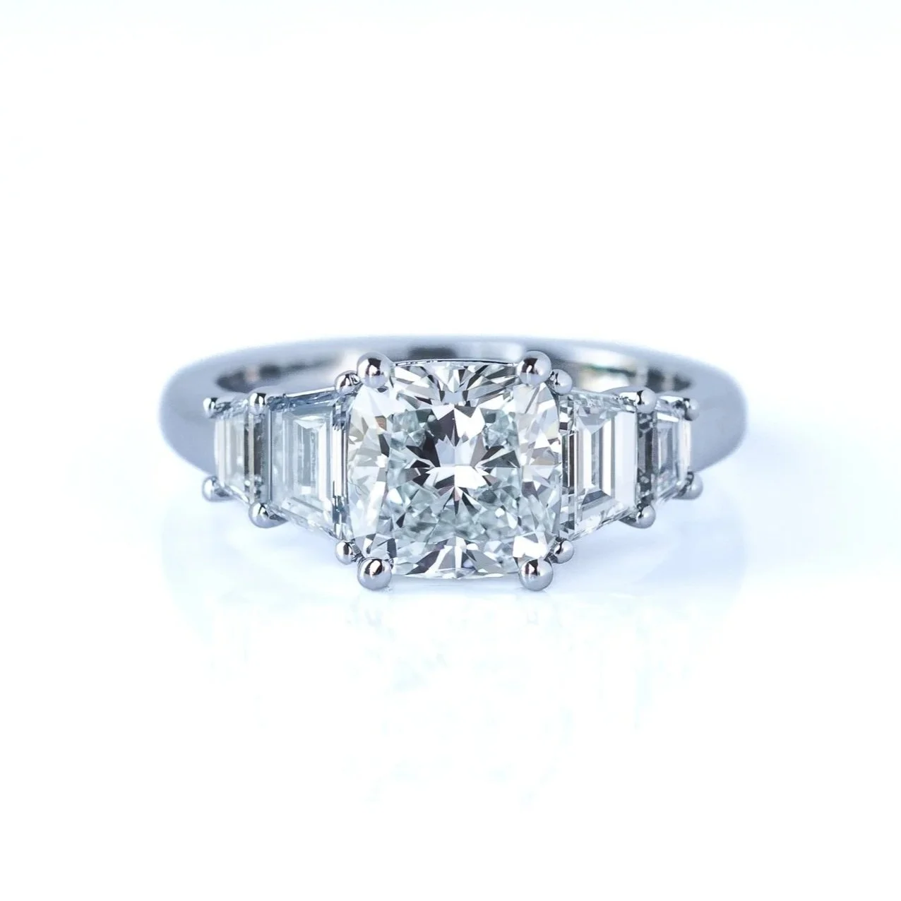 Cushion Cut & Trap Cut Diamond Ring