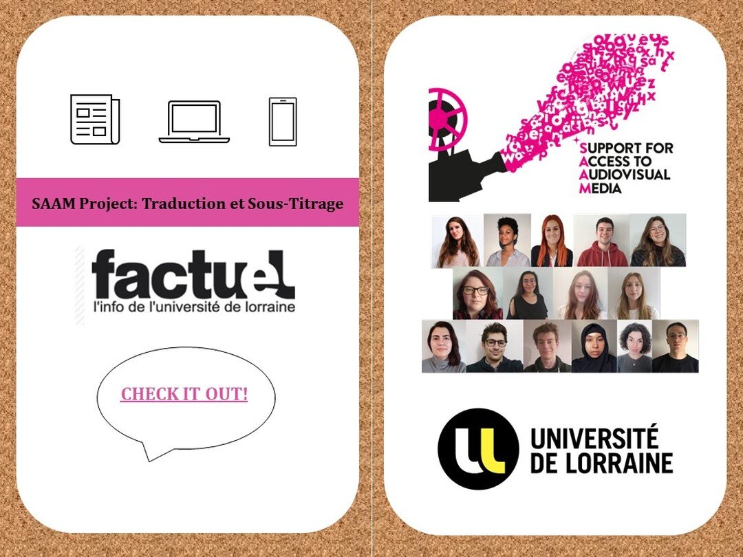 Check out this new article about us published in the magazine of @univlorraine: http://factuel.univ-lorraine.fr/node/19364❗🔎

@uniofeastanglia @languages_uea 

#uea #nonprofit #volunteering #audiovisualtranslation #subtitling #saamproject