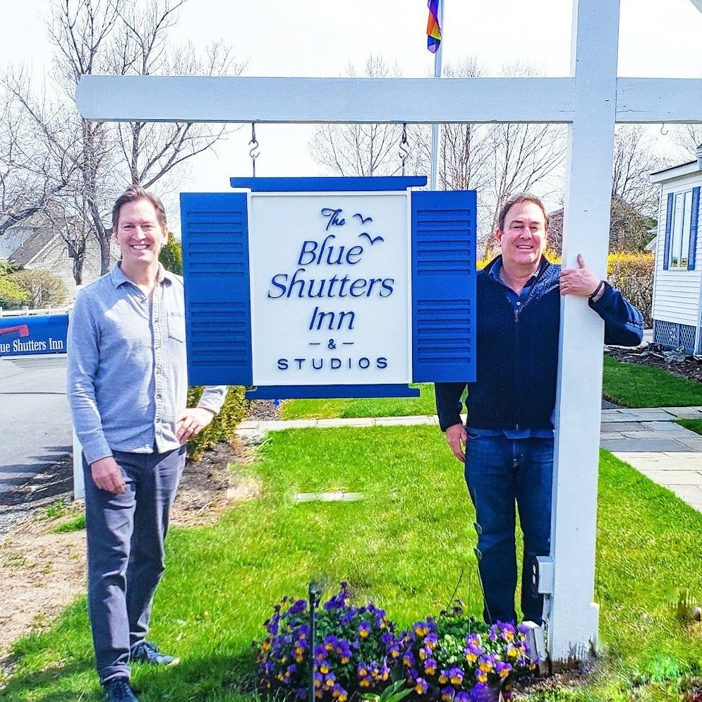 Laurence and Glenn; proprietors of the Trellis House and the Blue Shutters Inn & Studios