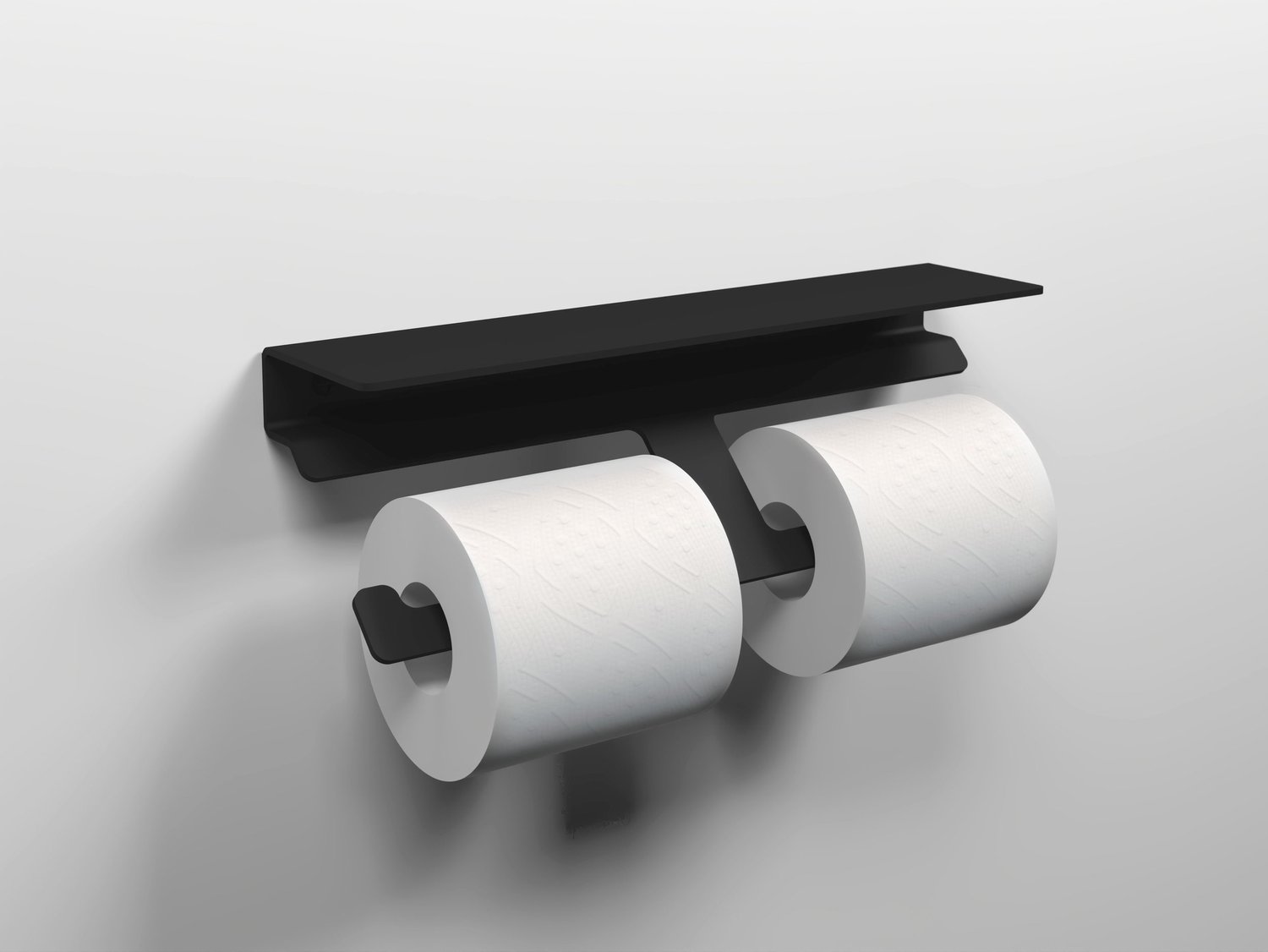 Double Toilet Paper Holder with Shelf — Harpole Design