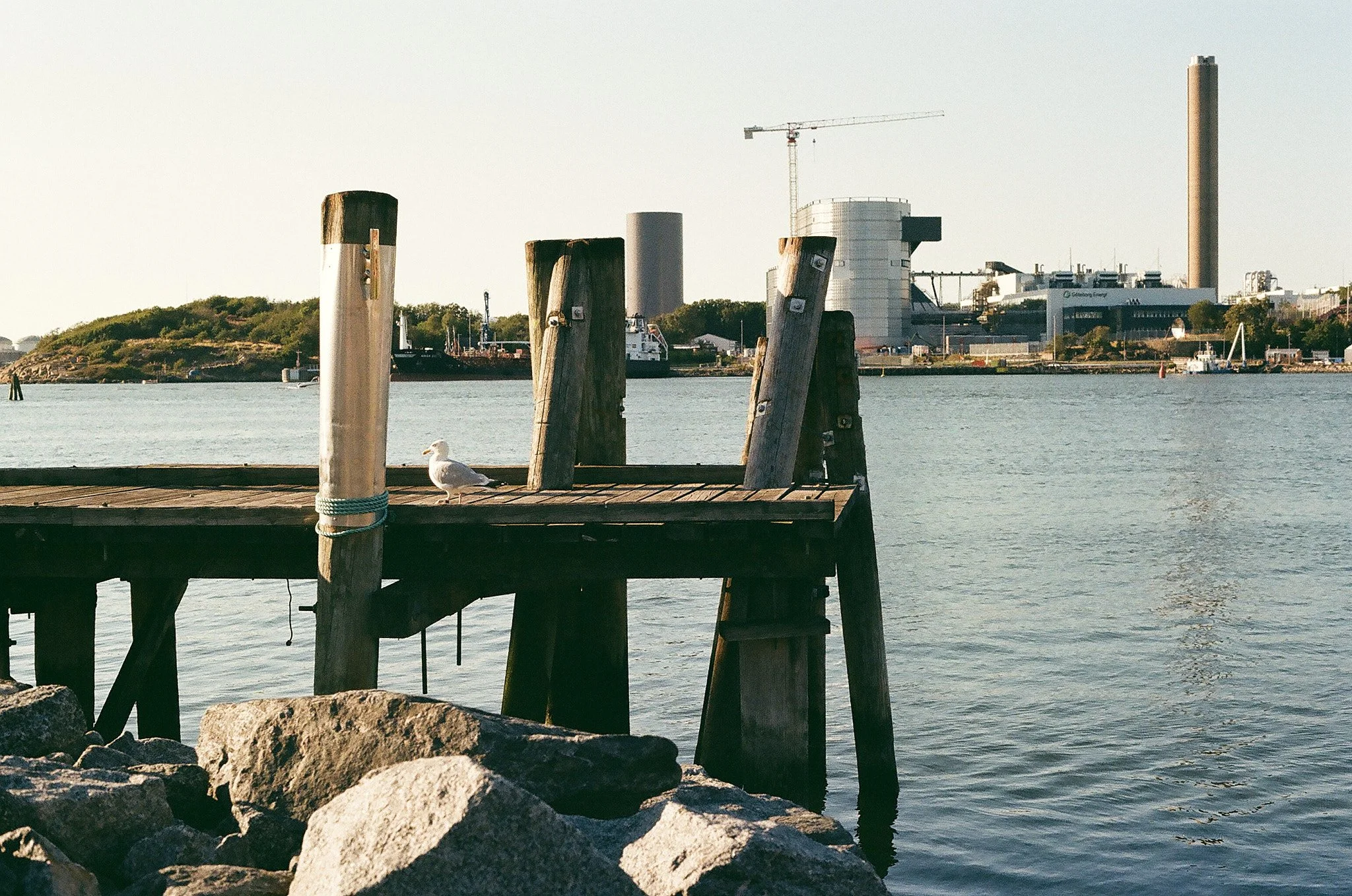 En analog bild tagen nere vid Nya varvet i Göteborg