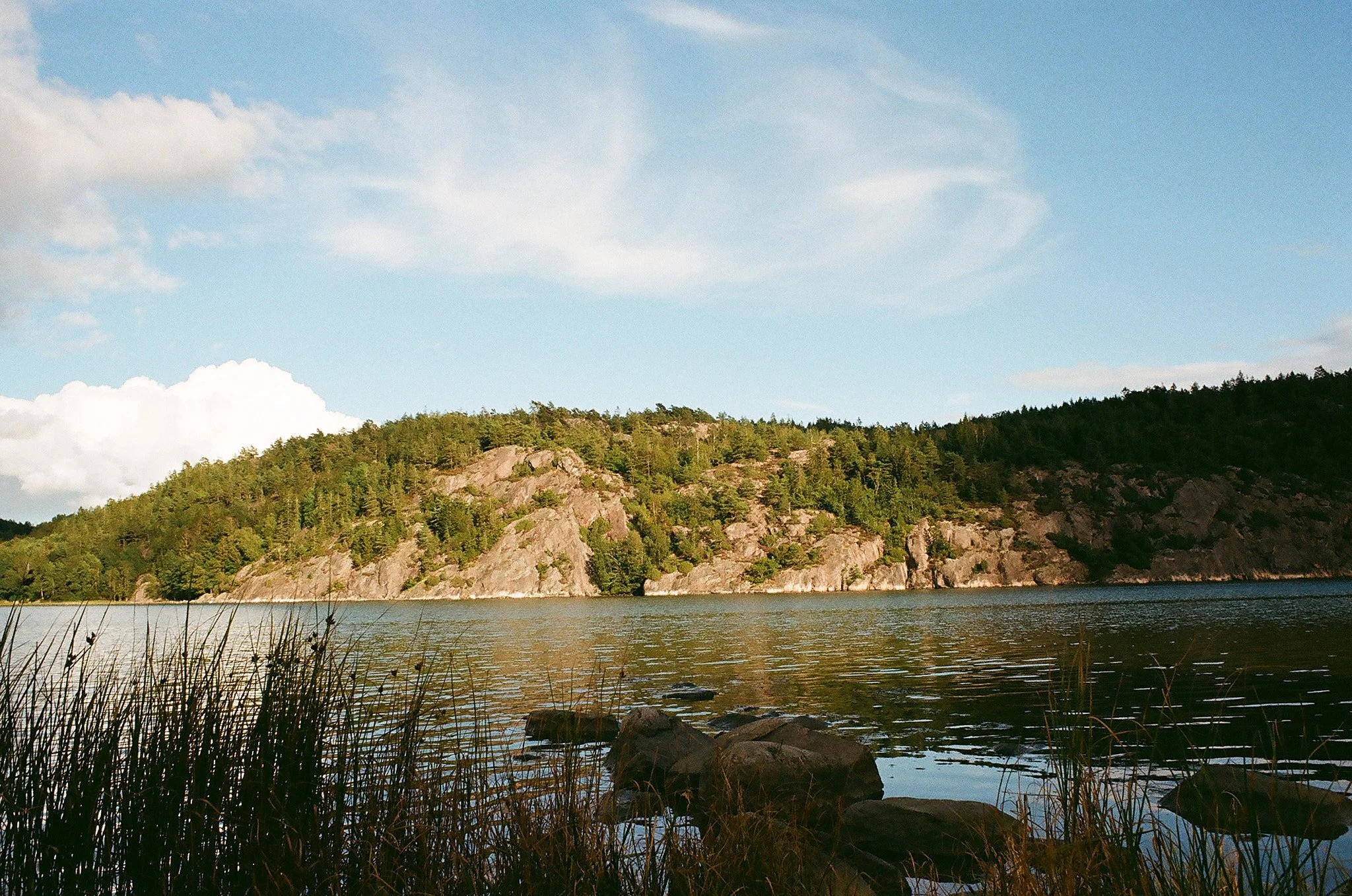 Åbyfjorden, tagen med en analog kamera laddad med Kodak gold 200