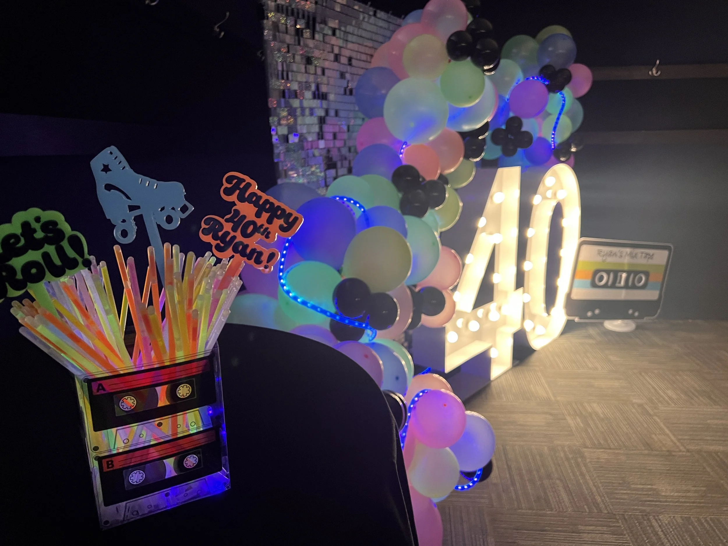 40th Birthday Glow Rolling Skating Party