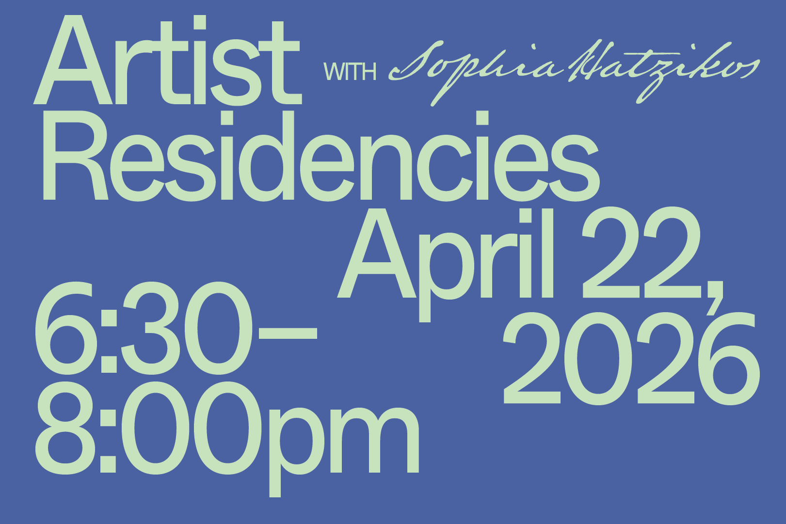 Emerge: Artist Residencies with Sophia Hatzikos