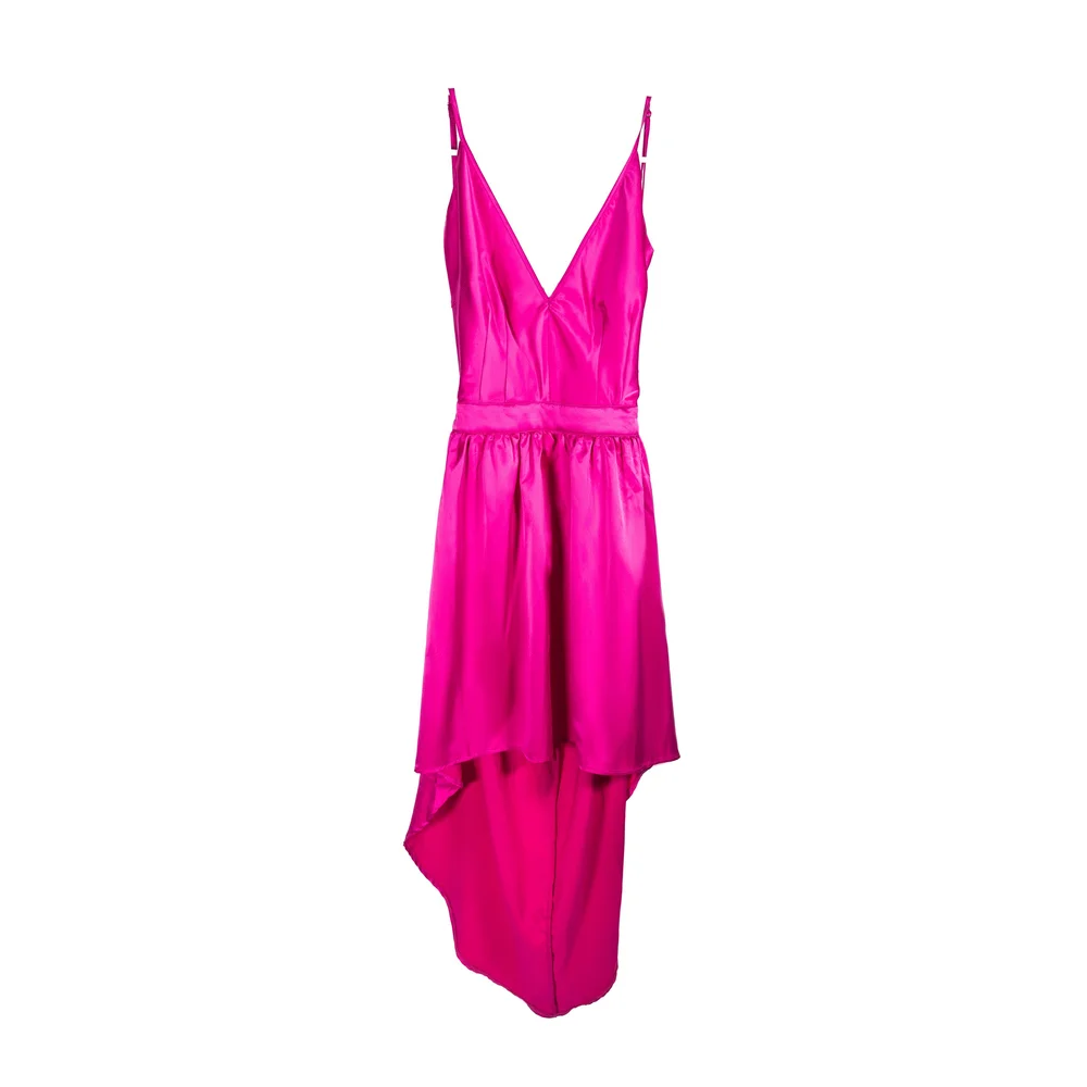 Vintage Havana - Pink Silky Dress with Short Train & Adjustable Straps and Back Out - Size: Medium The Distinct Shop | Metro Detroit Vintage Havana - Pink Silky Dress with Short Train & Adjustable Straps and Back Out - Size: Medium The Distinct Shop | Metro Detroit