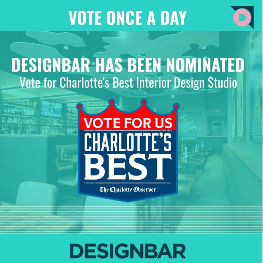 🏆 One more chance to support DESIGNBAR!

We&rsquo;re incredibly honored to have been nominated for Charlotte&rsquo;s Best Interior Design Studio by The Charlotte Observer.

As a boutique commercial interior design studio, our passion is creating spa