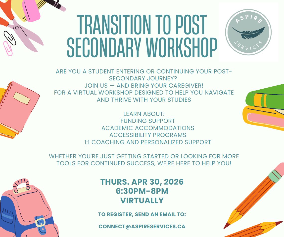 Transition To Post Secondary Workshop (Virtual)