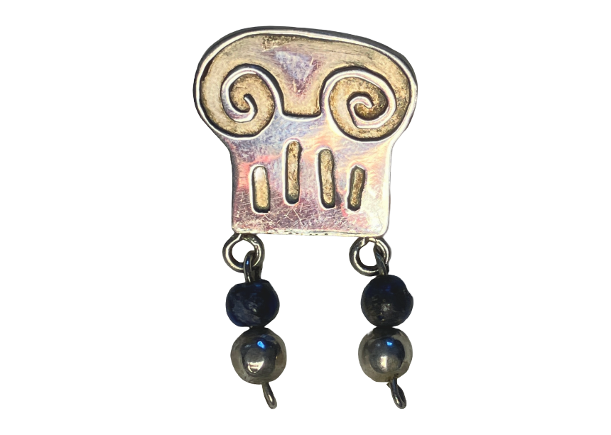 Vintage 925 Silver and Lapis Pin