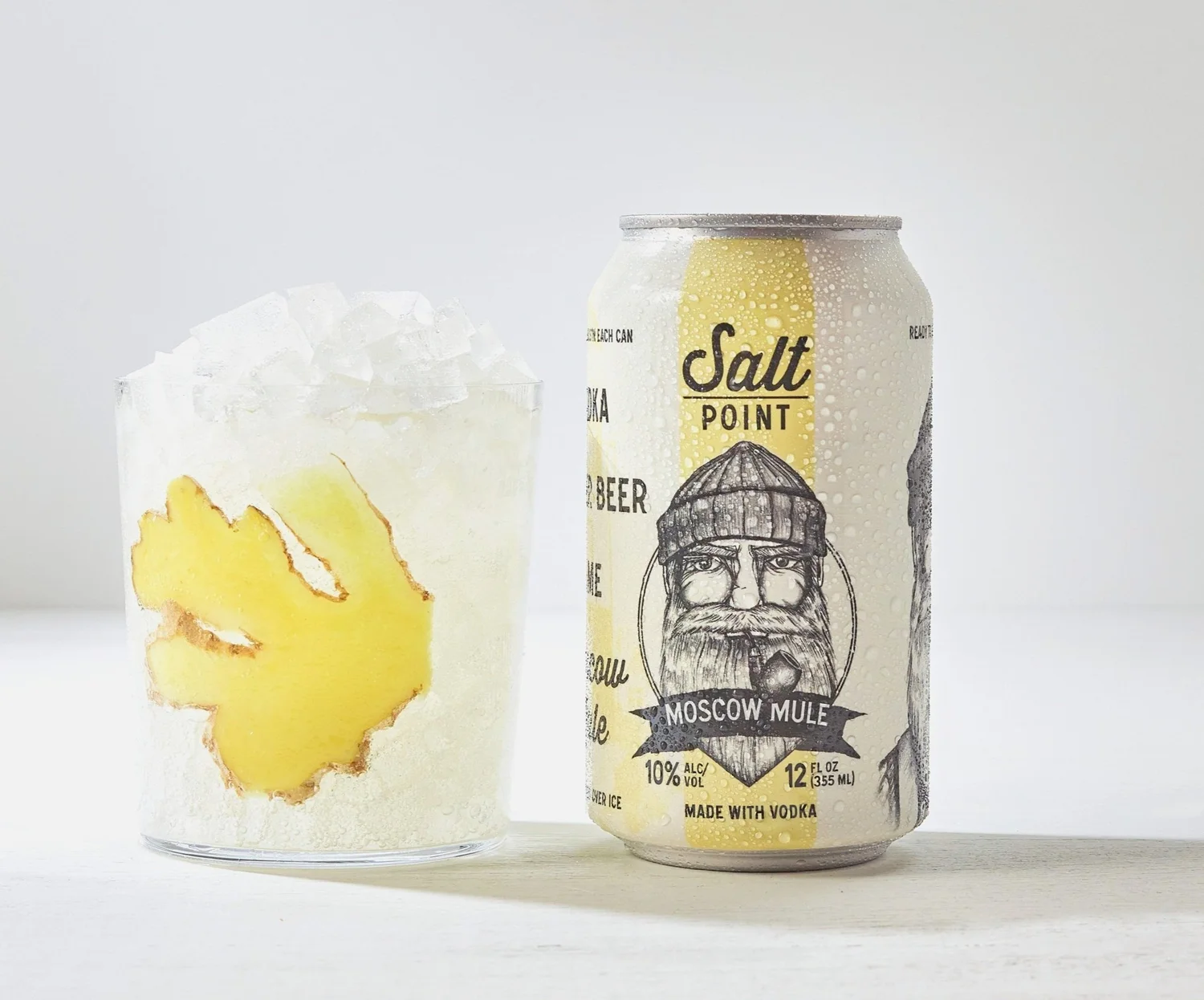 Cocktail can on white