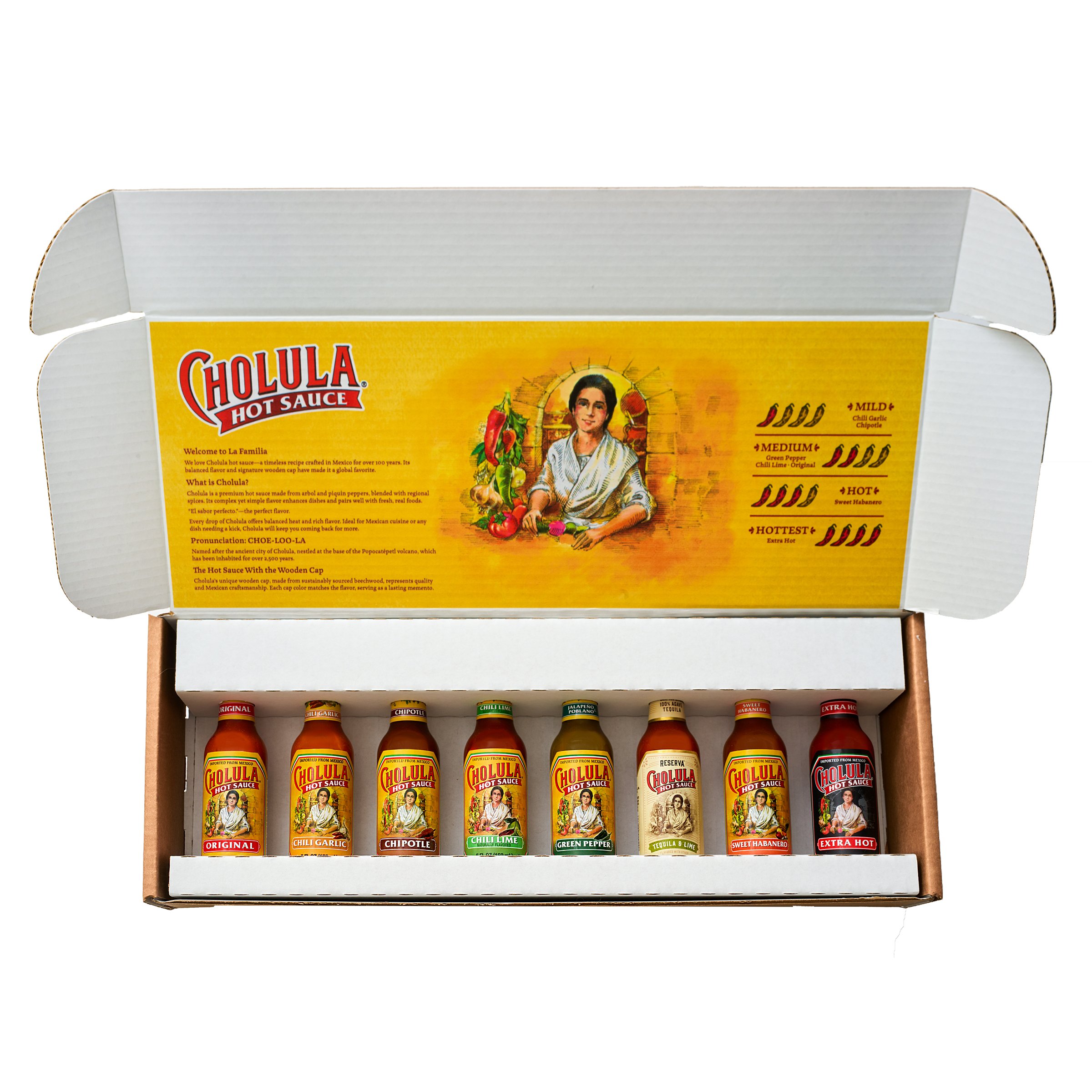 GS1 compliant food photo for ecommerce of Cholula hot sauce