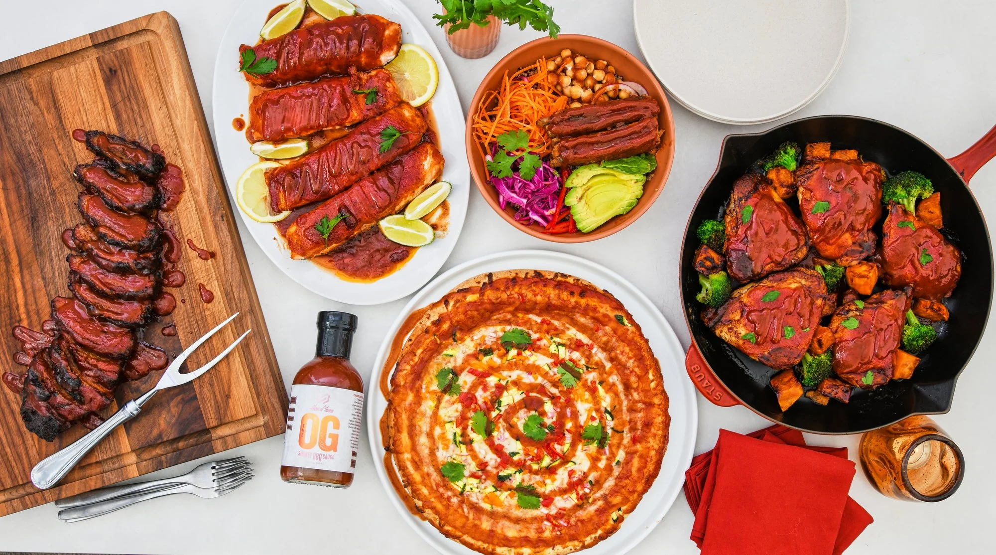 feast - top down - all dishes with sauce - 5049.JPG