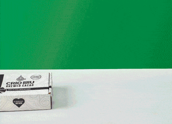 Crio Bru brewed cacao box unboxing stop motion GIF, CPG product video