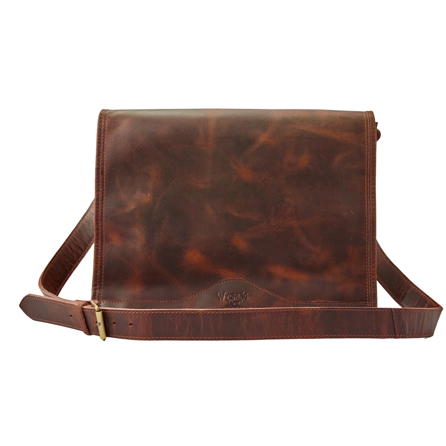 product photography leather messenger bag
