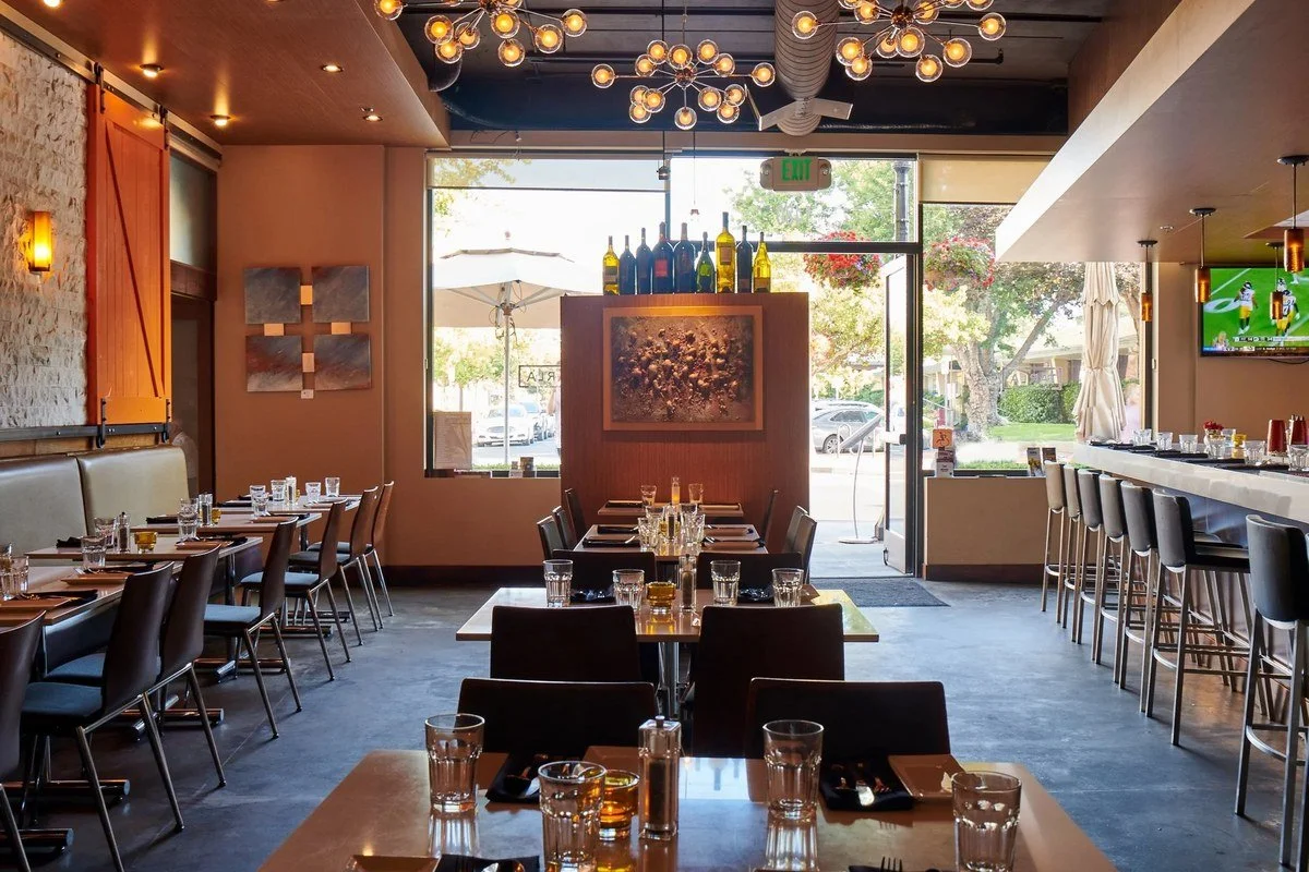 Restaurant interior with the bar and dining tables