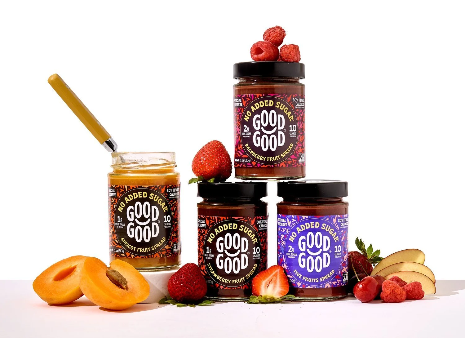 GoodGood jam jars in a bright lifestyle setup for a multi-channel content library