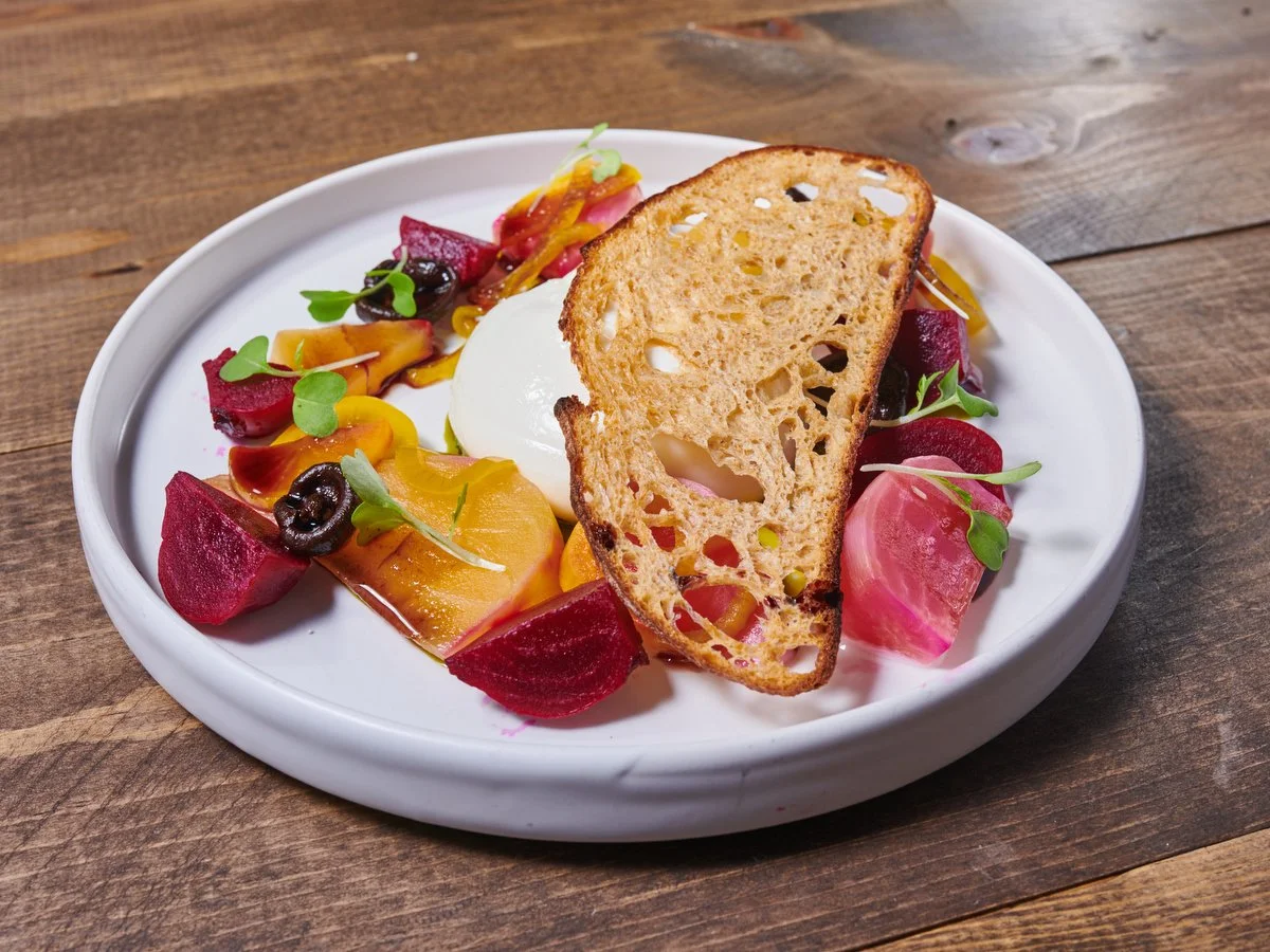 Roasted beets and citrus with toasted bread