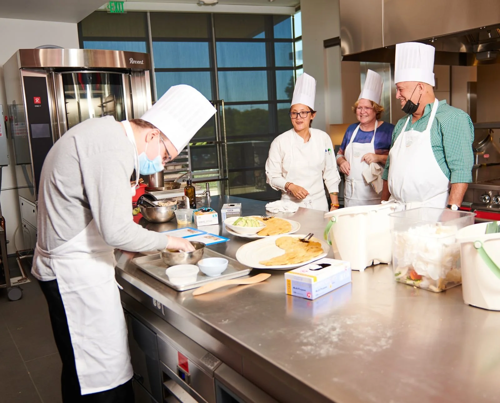 Chefs working in the CIA at Copia kitchen