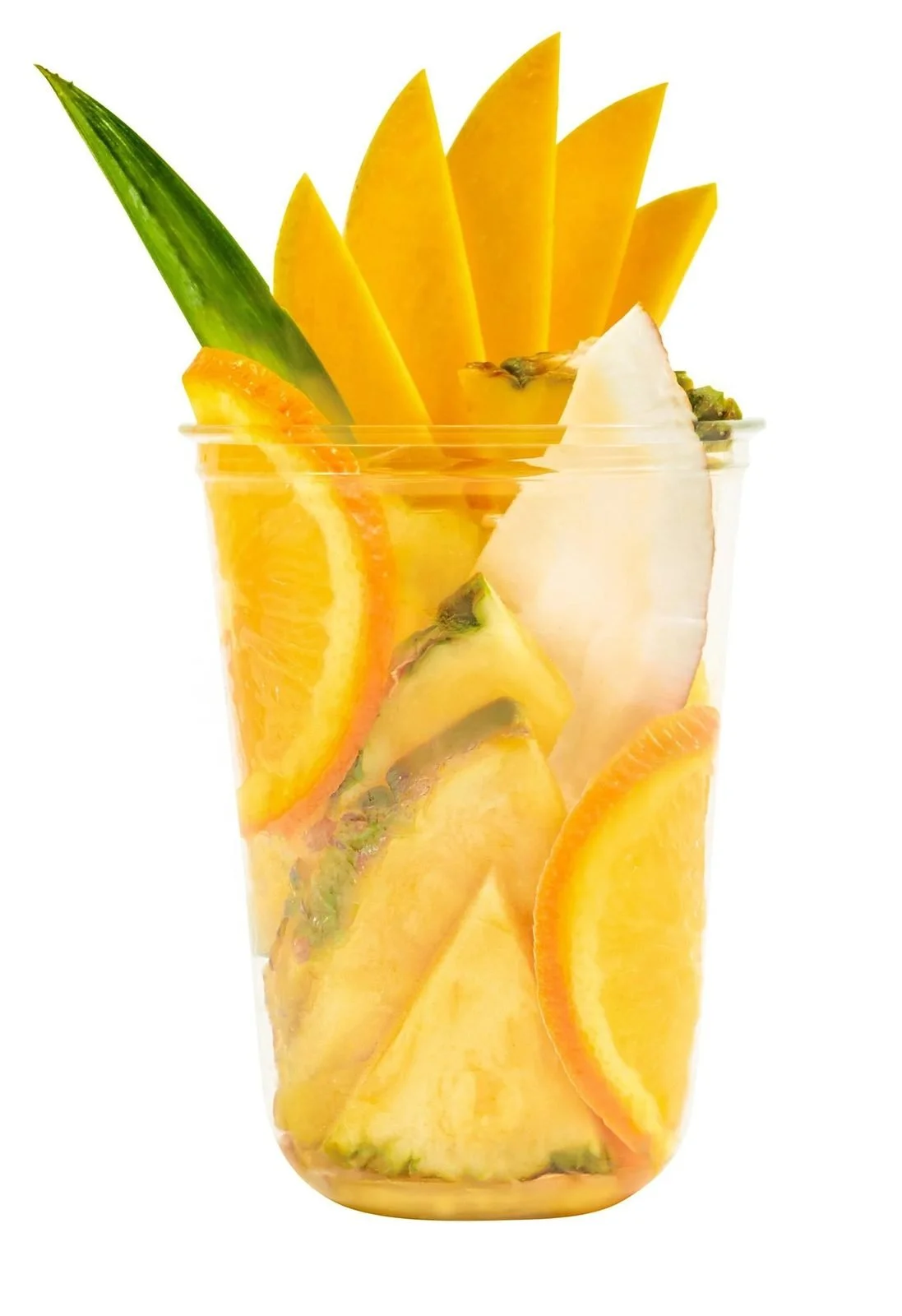 Drink styling: layered mango pineapple orange smoothie