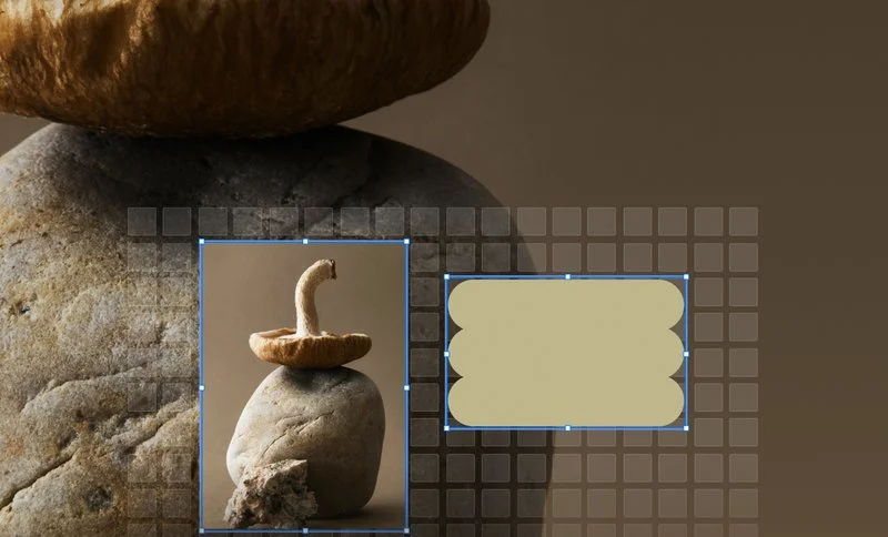 Squarespace’s drag and drop editor using a grid system.