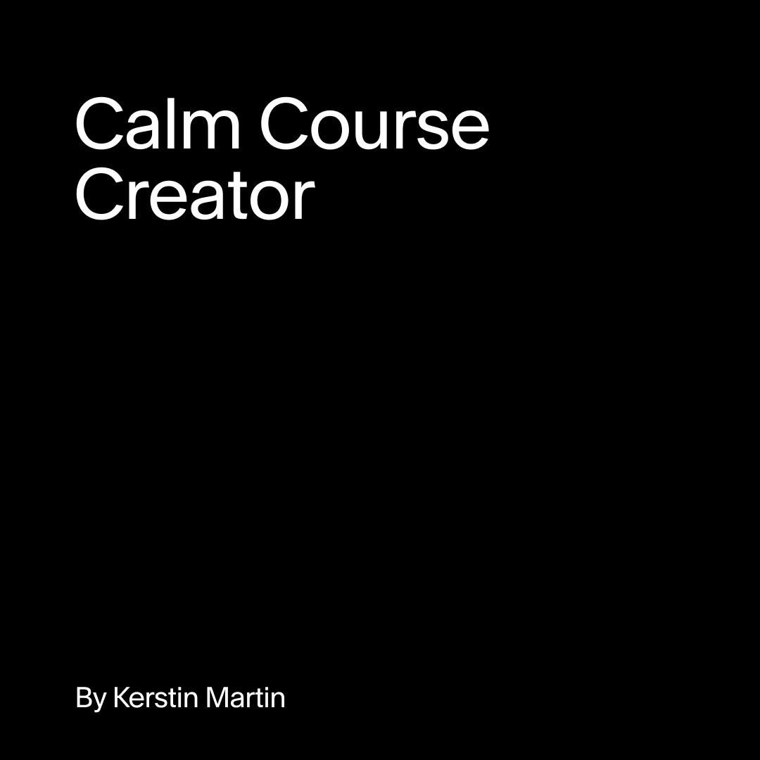 Calm Course Creator by Kerstin Martin