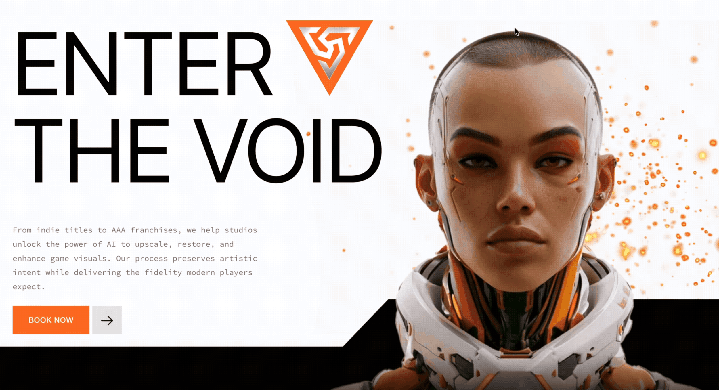 The hero section of Michael Brodzik's "The Void" website