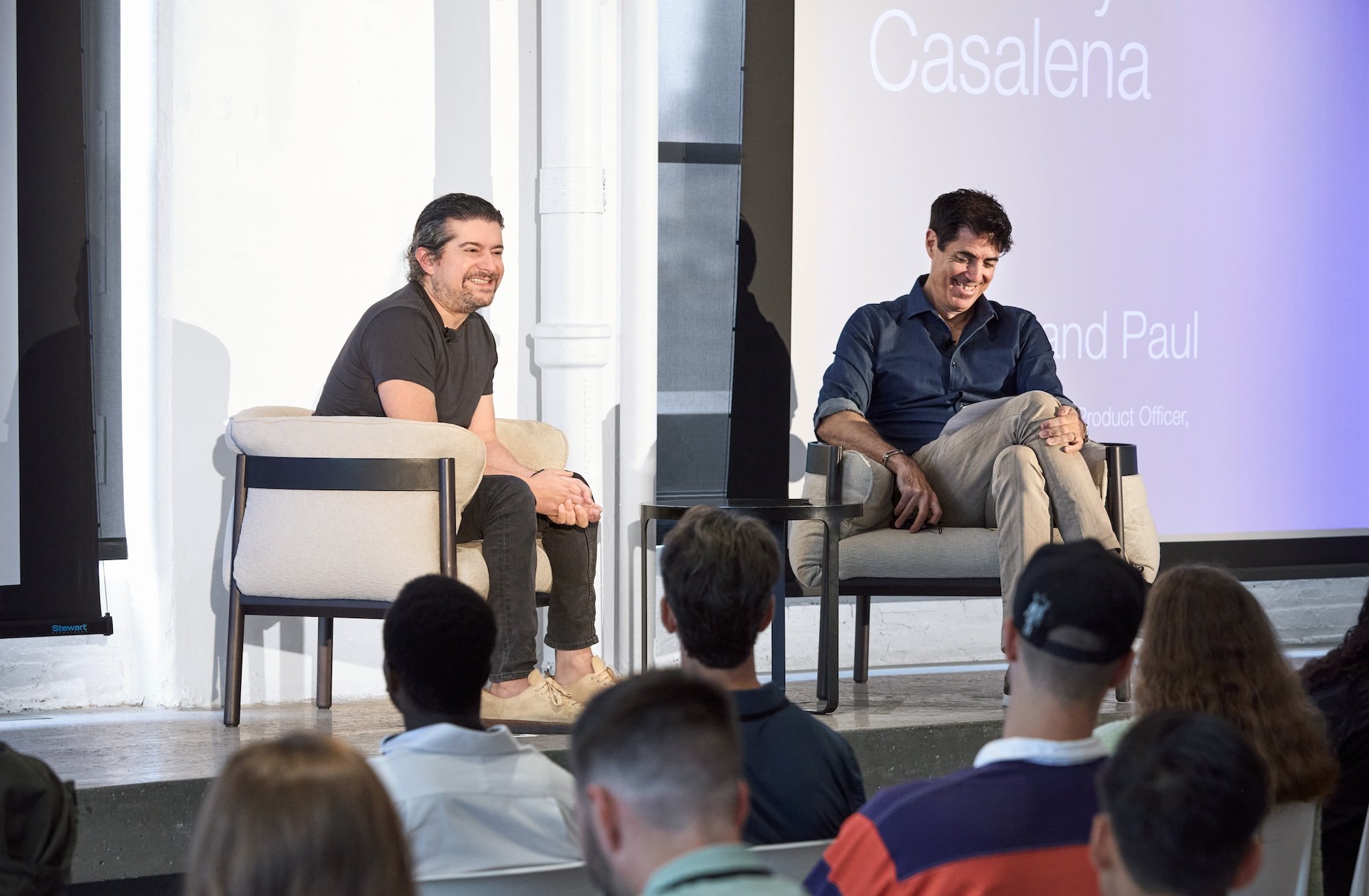 Anthony Casalena and Paul Gubbay on stage at Circle Day 2024