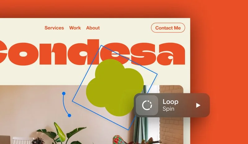 Block animations in action on the fictional Squarespace website for Condesa.