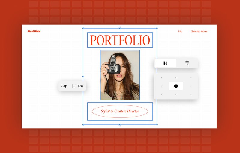 The Stacks feature in action on a fictional Squarespace website.