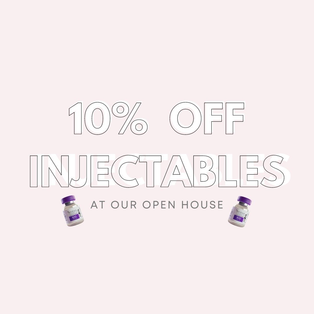 Join us on May 25th and enjoy 10% off on all injectables! 

Book with Dr. Pavan @glam.med.popup at our Spring Open House and enjoy 10% off all injectables. 

Indulge in exclusive event packages such as 'The Girl Next Door' featuring baby botox (25 un