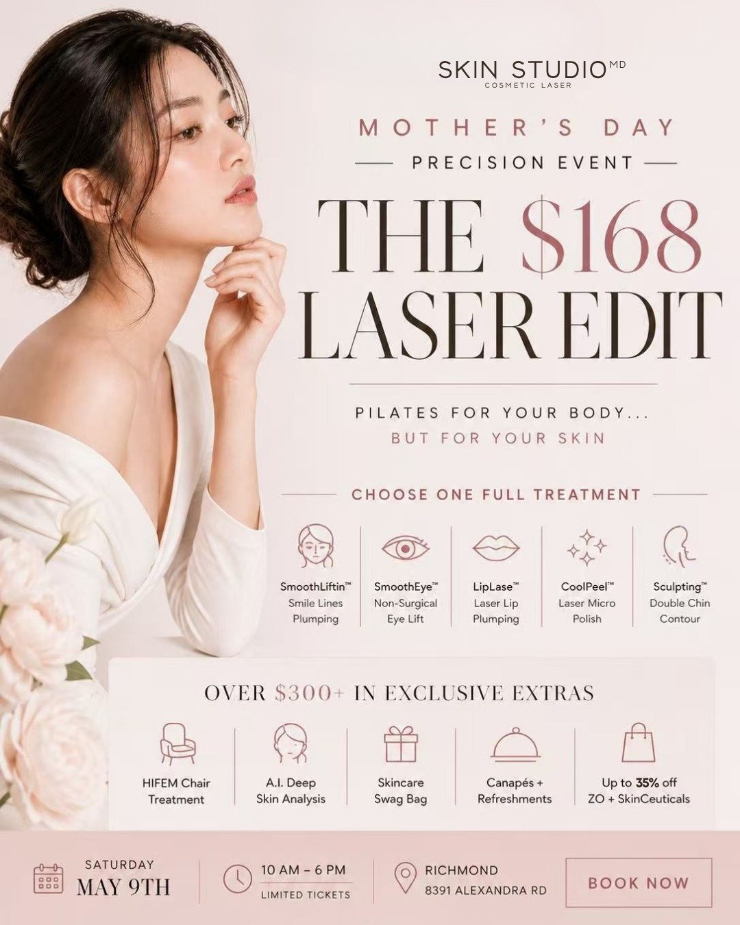 💐 Mother&rsquo;s Day, but make it editorial.

This isn&rsquo;t your typical facial appointment &mdash;
it&rsquo;s a curated laser experience designed to lift, smooth, and refine your skin with minimal downtime and maximum glow.

✨ THE $168 LASER EDI