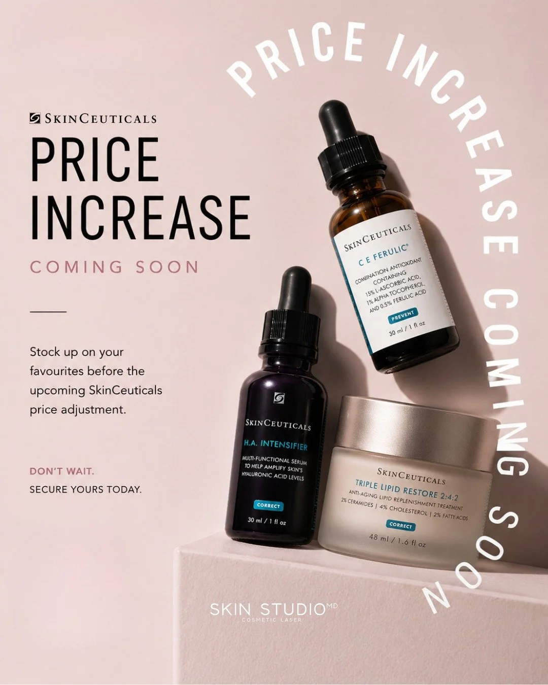 The products you&rsquo;ve been meaning to restock?
This is your sign. 🖤

SkinCeuticals pricing will be increasing soon, which means now&rsquo;s the best time to replenish your favourites before the adjustment takes effect.

From C E Ferulic to Tripl