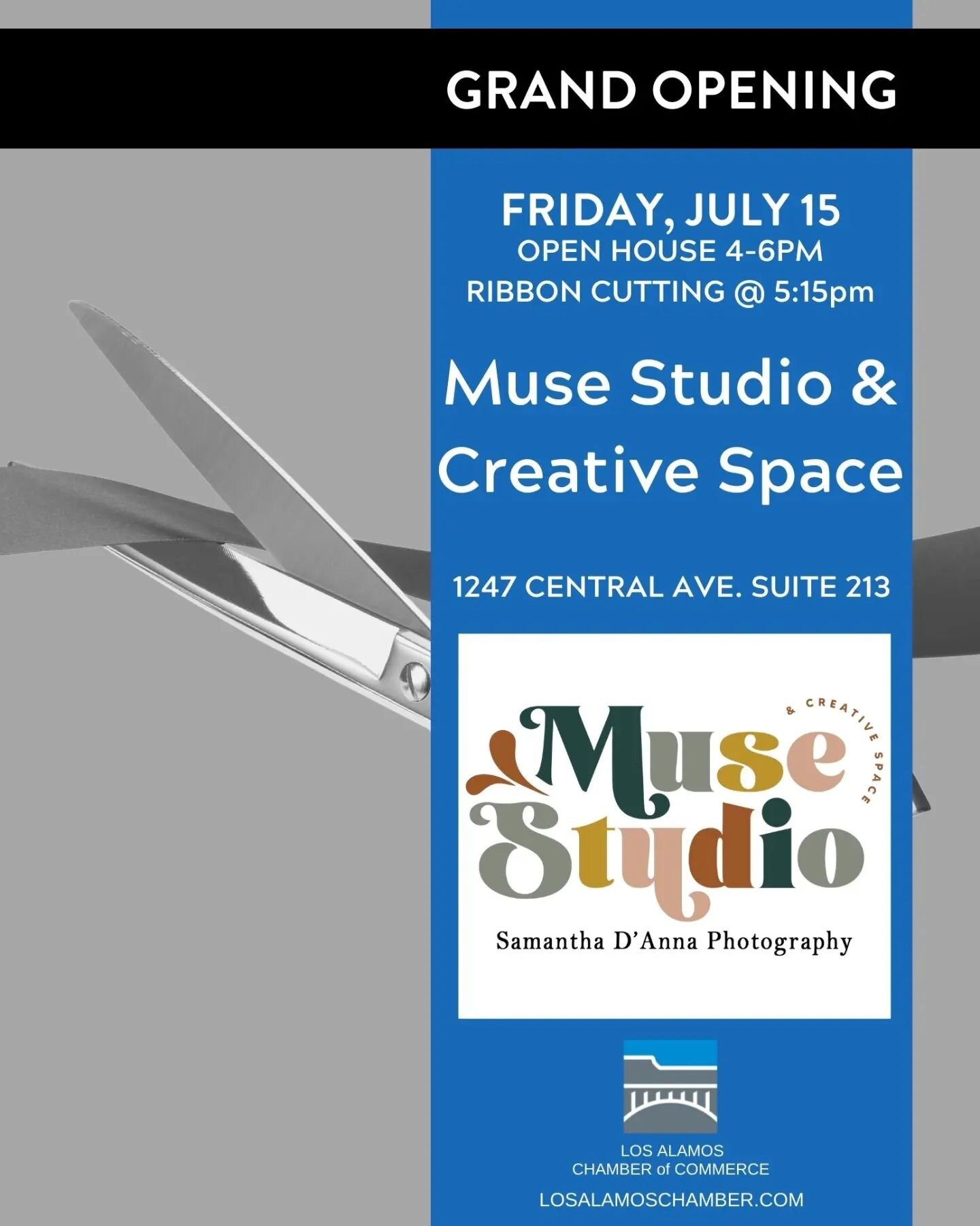 If yall are free next Friday it would be a great time to swing by and check out the space. If you come to the opening I will give you 20% off your first booking! #losalamosphotographer #losalamosphotostudio #musestudioandcreativespace #grandopening