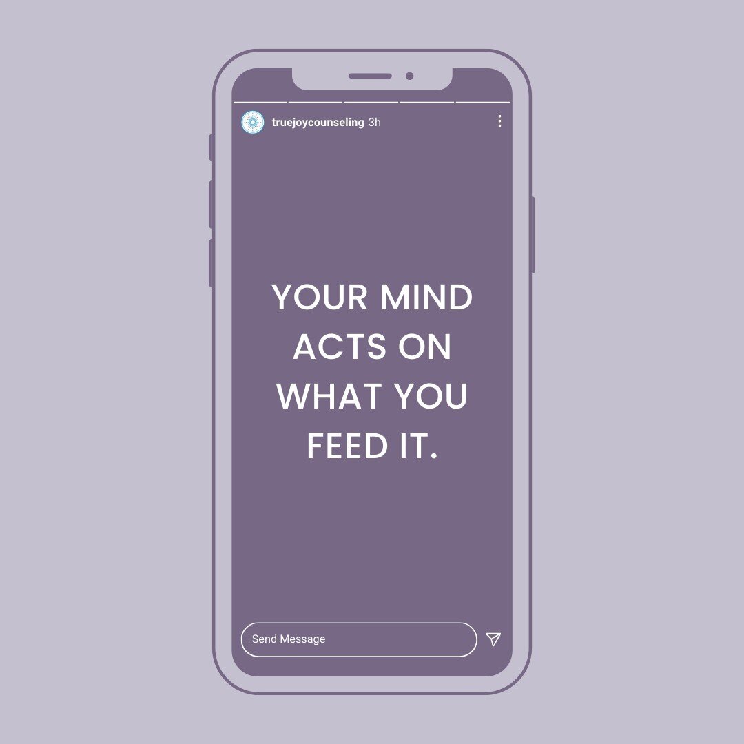Your mind acts on what you feed it.⁠
⁠
🪴 Let us know how we can help⁠
🪁 Make an appointment today⁠
⁠
Call our office (850) 389-8489⁠
Request an appointment www.truejoycounseling.com
