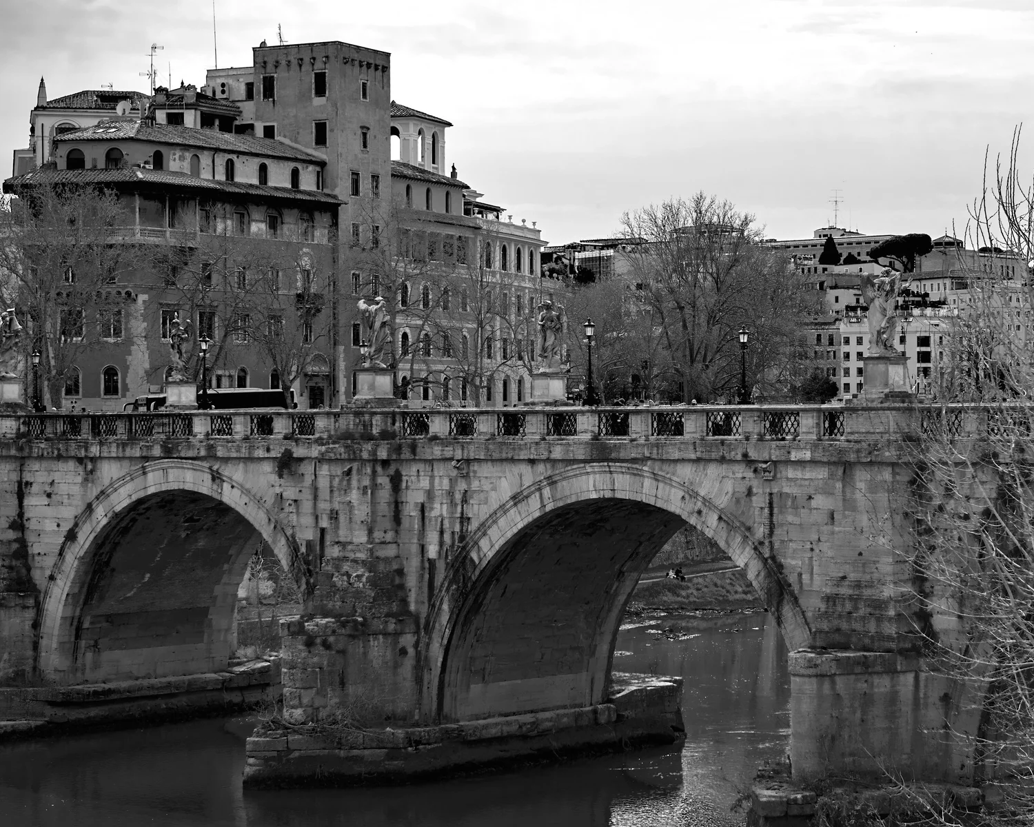 Ponte Sant’Angelo and the Tiber in Rome