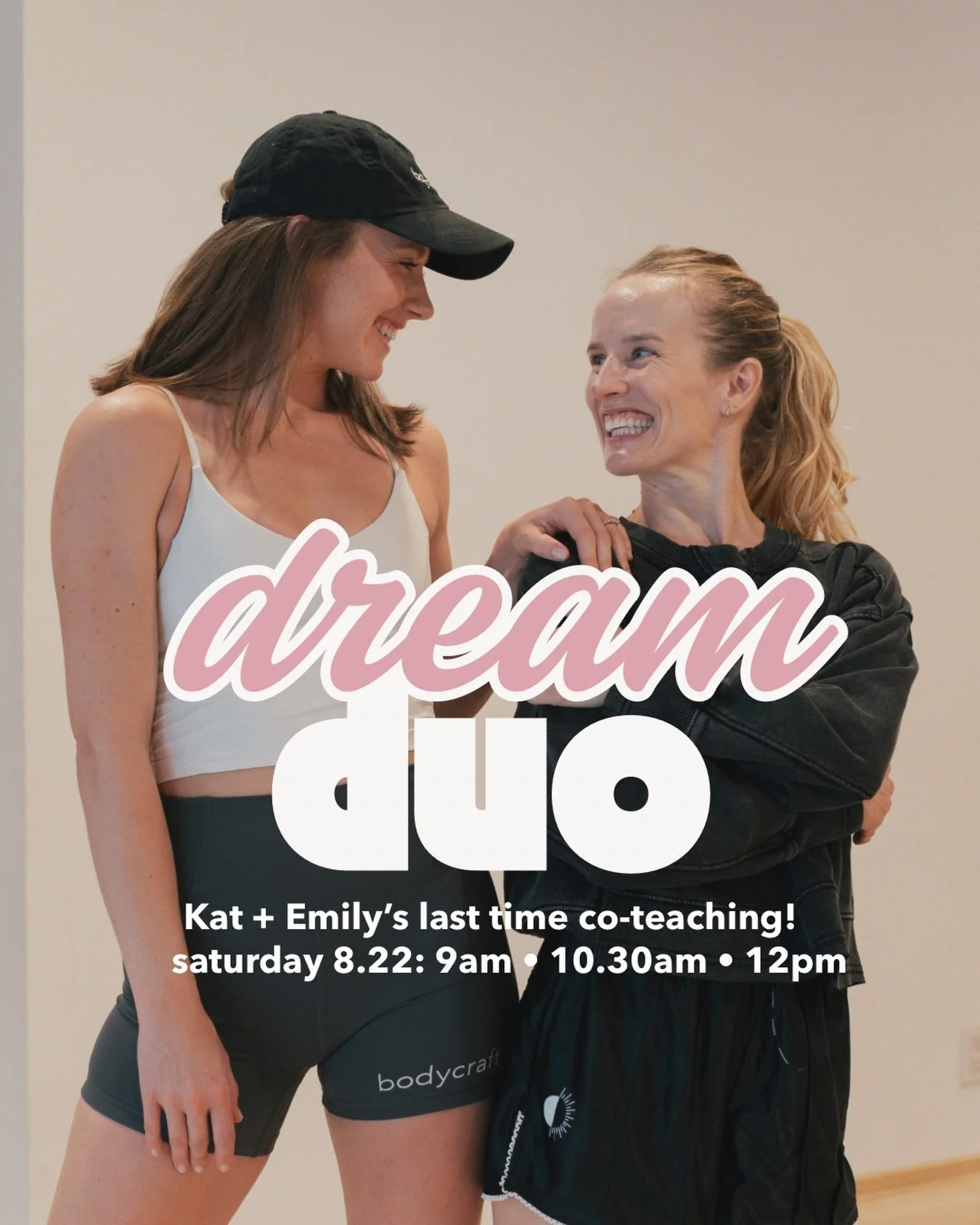 Kat&rsquo;s final days are upon us 😢 her and Emily will be co-teaching a triple header on saturday 8.22. you already know the energy is going to be through the ROOF! spots are booking quickly so don&rsquo;t miss it!

@kattrobertson &lsquo;s final fi
