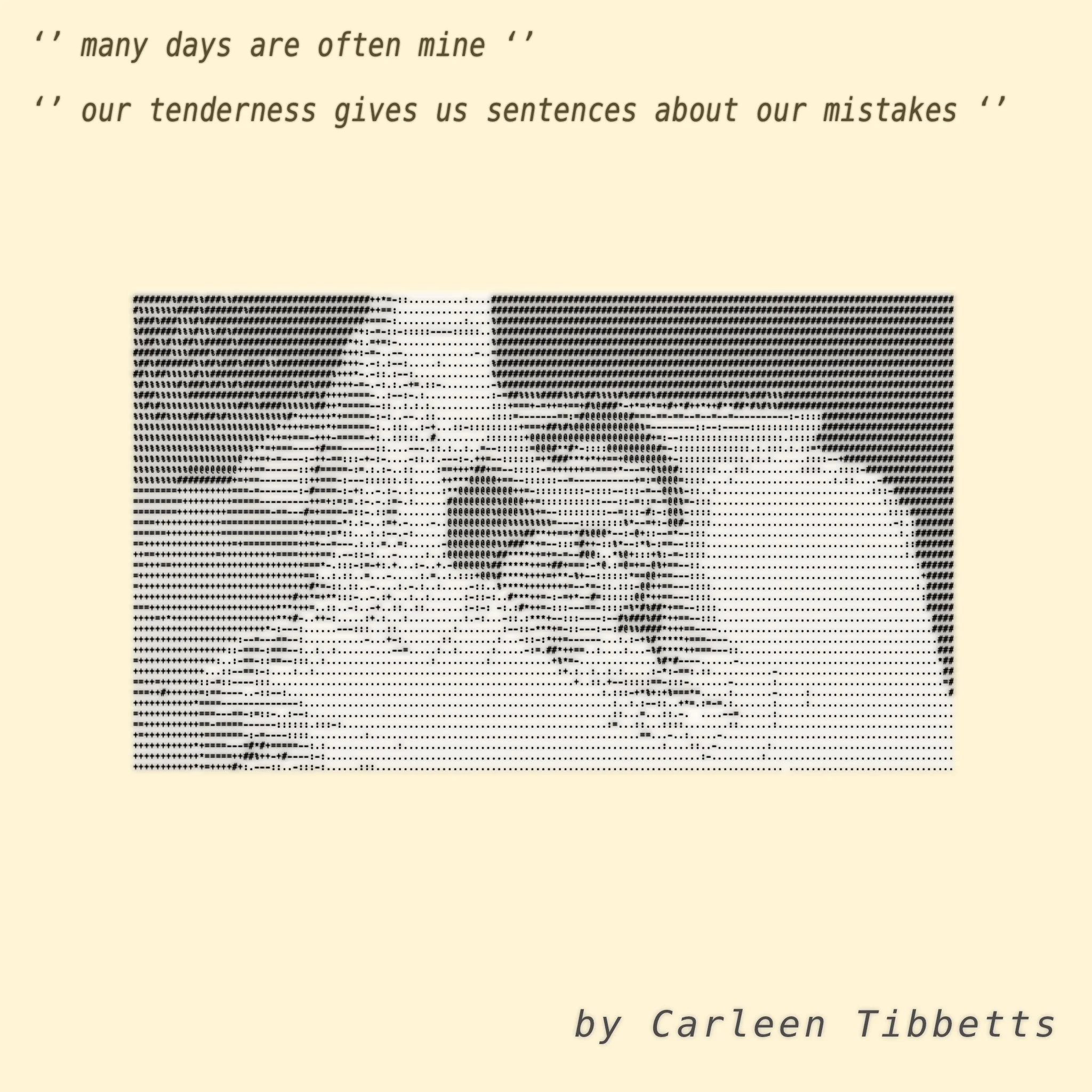 Two Poems by Carleen Tibbetts