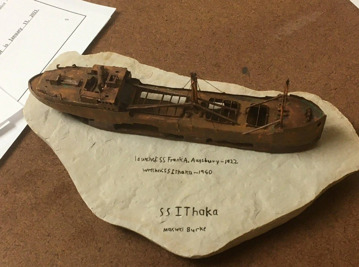 We love it when students explore their interest during our Design/Build workshops.
During the remote workshop at Churchill and Lynn Lake, Maxwel constructed this 502 : 1 Scale model of the SS Ithaka out of paper!
The attention to detail is astoundi