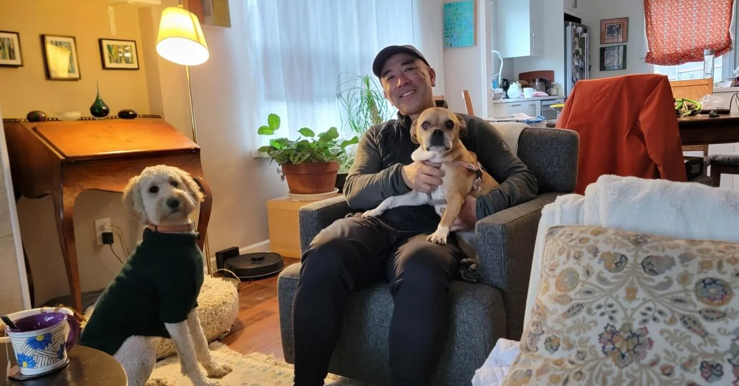 Here&rsquo;s Daisy and Ellie Bee(9 yr old Fruggle)! This was their first time meeting each other after initially working with her reactivity back in 2020! These two did great with each other as I shared more mentally enriching dog games for an articl