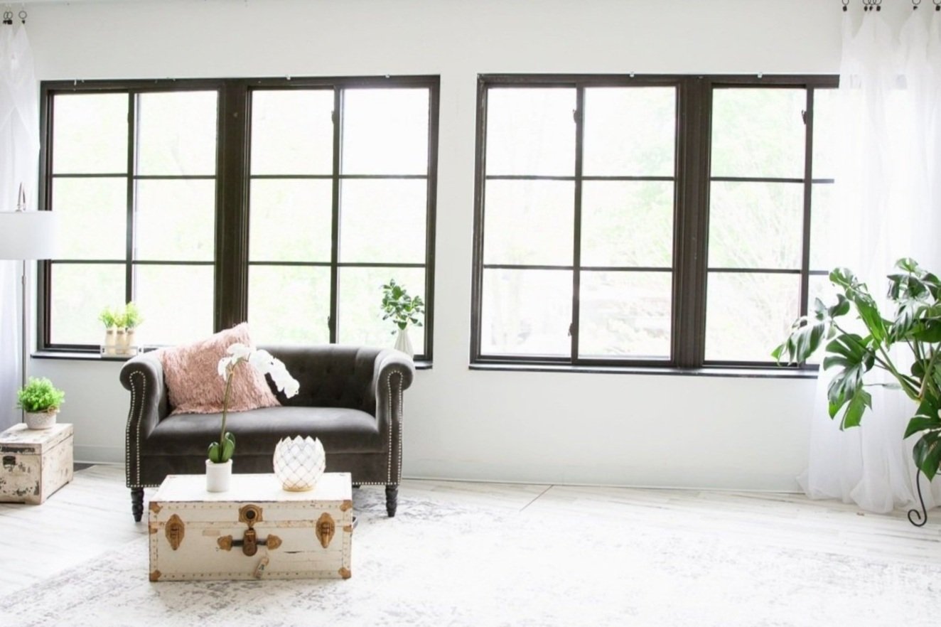 North-facing windows providing consistent natural light at Manchester NH photography studio rental