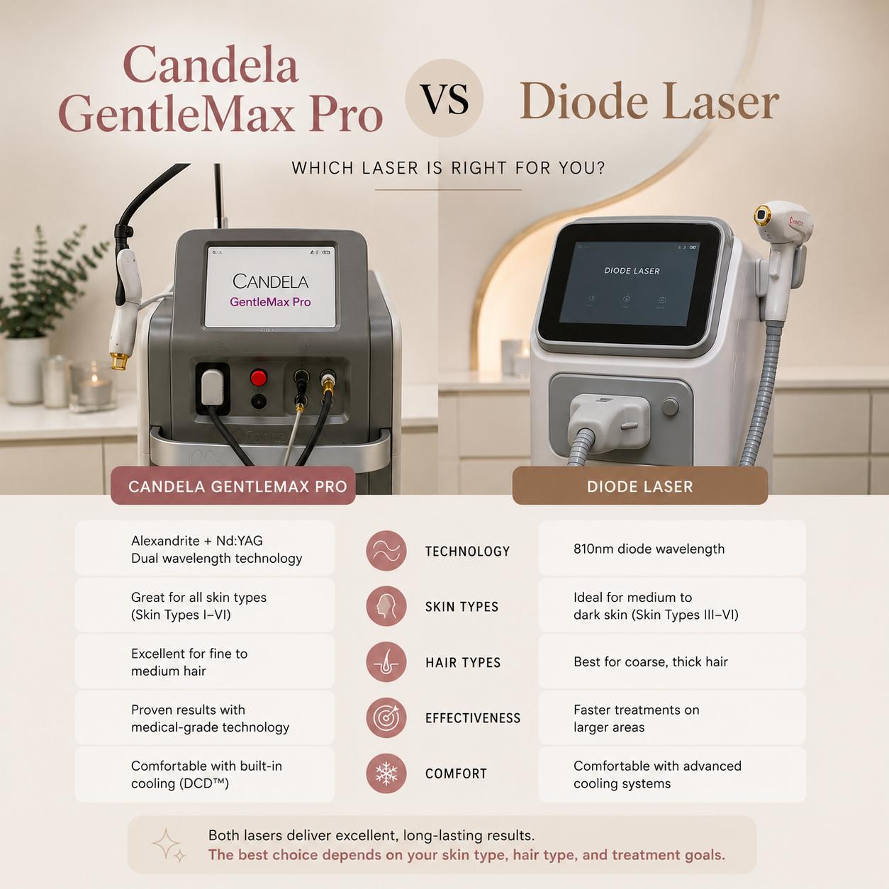 Candela GentleMax Pro vs Diode Laser: Which Is Better for Laser Hair Removal?