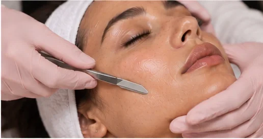 Professional dermaplaning facial treatment at Denver Dream Medspa
