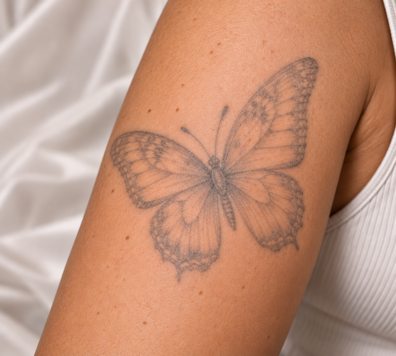 Faded butterfly tattoo