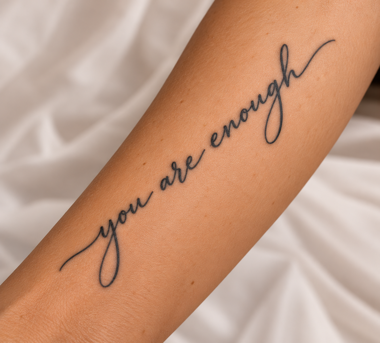 Dark script tattoo