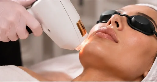 Laser-based facial skin treatment at a luxury Denver medspa