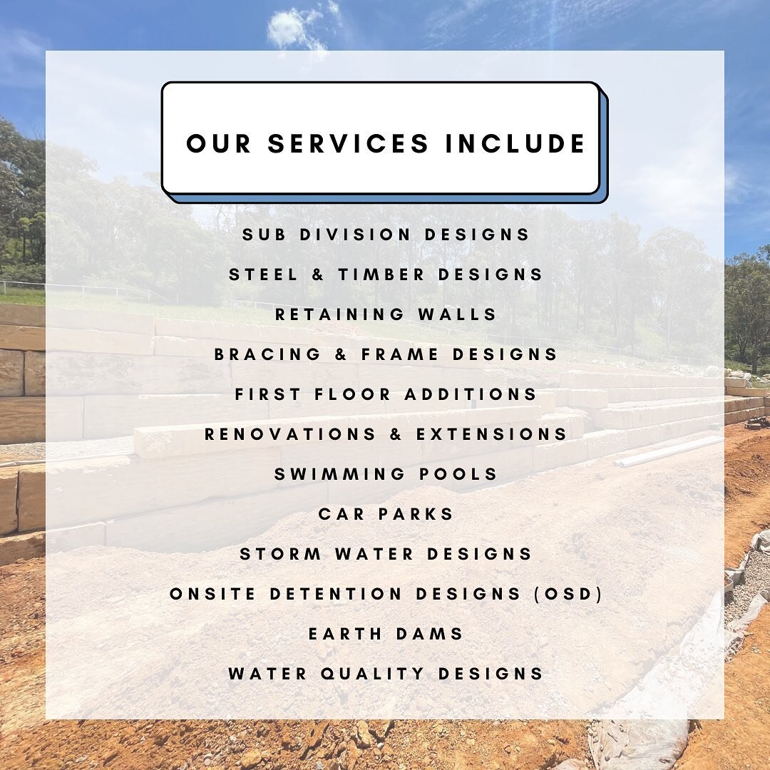 Did you know we offer these services and more ? 

If you have a project that requires these services, get in contact with our office today. 

📧 engineer@dmceng.com.au
📞 (02) 4647 4017

#retainingwall#blockwork#engineer#retainingwall#civilengineerin