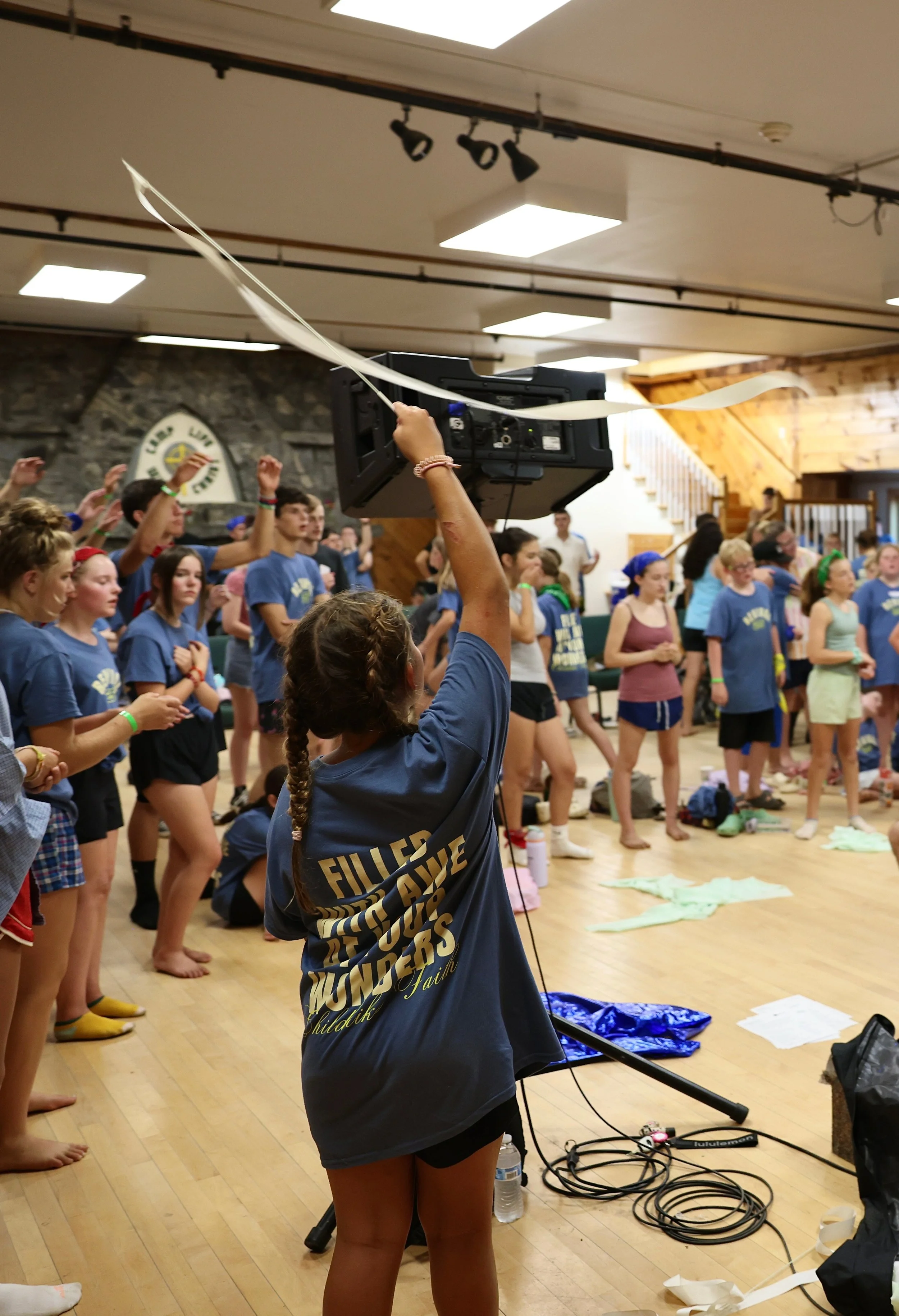 A group of young adults at a church youth group at Kingdom Life Church Kingdom Kids in Oakland Maine.